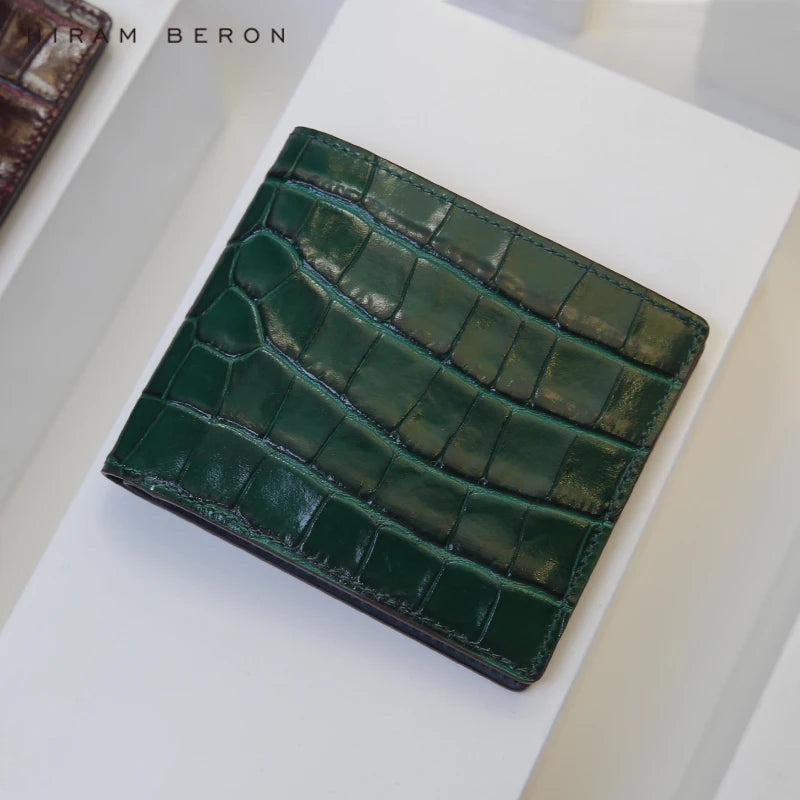 Custom Name Luxury Crocodile Billfold Wallet – Men's Gift