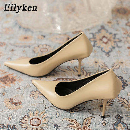 Women's Pointed Toe Stiletto Pumps – Elegant Thin Heel Slip-On Shoes