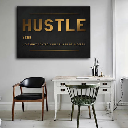 Motivational GRIT Poster – Hustle Passion Perseverance Wall Art Print