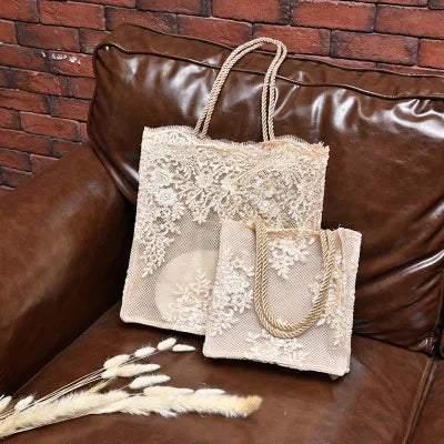 Lace Handbag for Women – Shoulder Bag for Wedding, Beach & Party