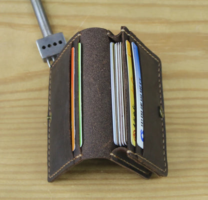Genuine Leather Business Card Holder – Handmade Retro Wallet