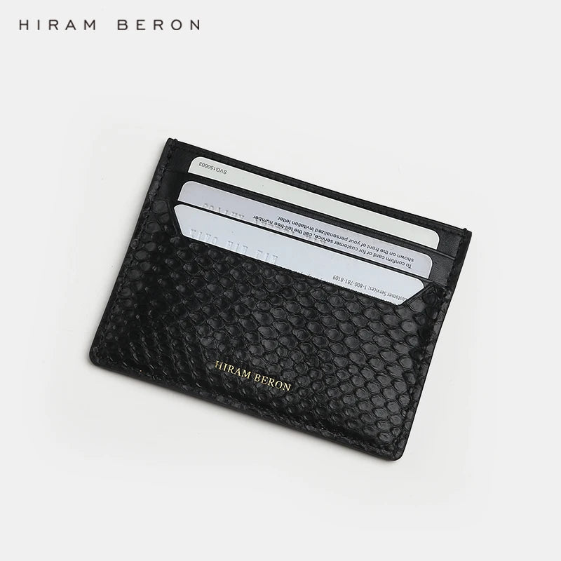 Python Skin Leather Card Holder – Hiram Beron Snake Wallet