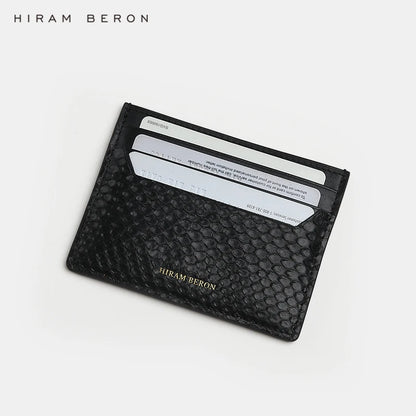 Python Skin Leather Card Holder – Hiram Beron Snake Wallet