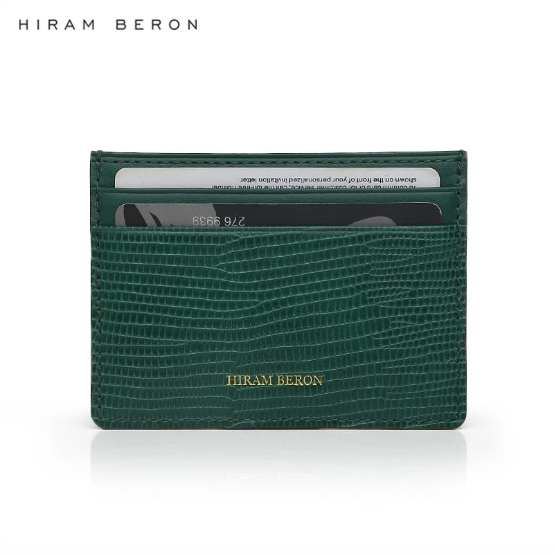Free Monogram Premium Luxury Card Wallet Genuine Leather Case Holder Men Dropship