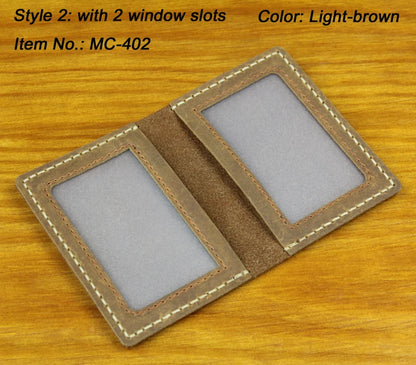 Handmade Crazy Horse Leather Card Holder – Slim Wallet