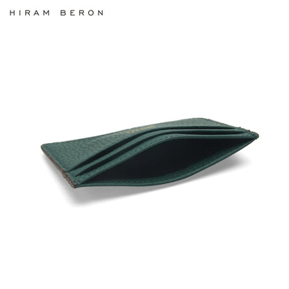 Hiram Beron Monogram Premium Pebble Leather Wallet Card Holder Women Man Case Dropship