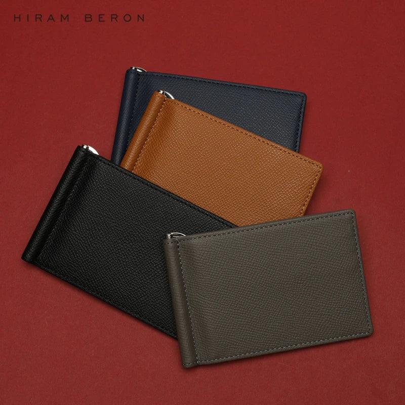 Genuine Leather Money Clip Wallet for Men