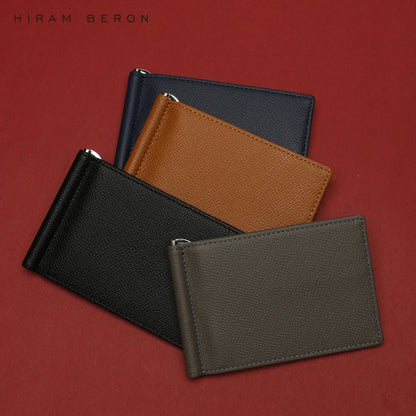 Genuine Leather Money Clip Wallet for Men