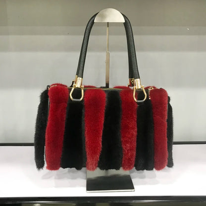 Mink Fur Handbag – Women's Luxury Winter Shoulder Bag