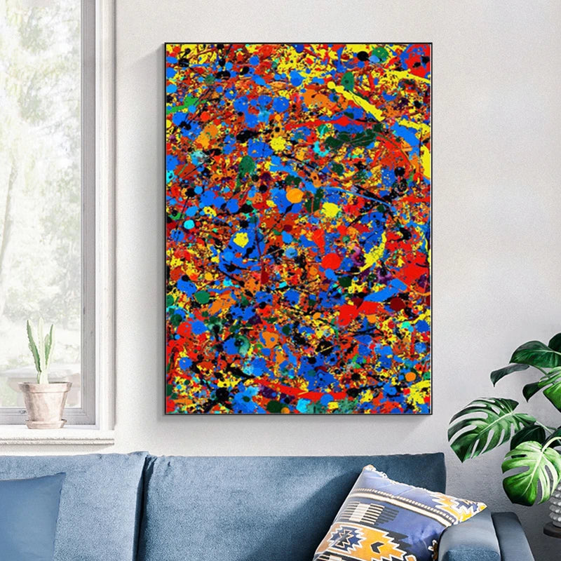 Jackson Pollock Abstract Canvas Wall Art Print – Drip Painting Poster