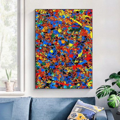 Jackson Pollock Abstract Canvas Wall Art Print – Drip Painting Poster
