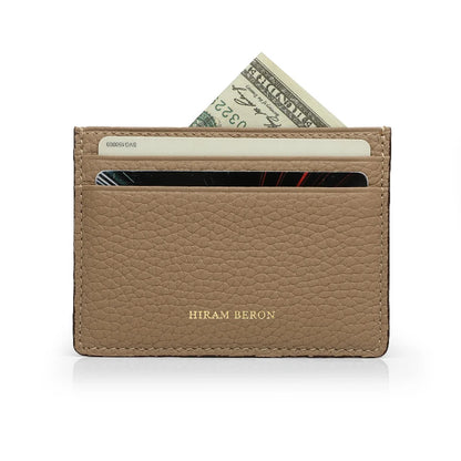Hiram Beron Monogram Premium Pebble Leather Wallet Card Holder Women Man Case Dropship