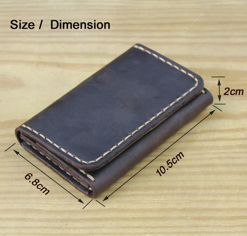 Handmade Genuine Leather Card Wallet – Slim Bifold Purse