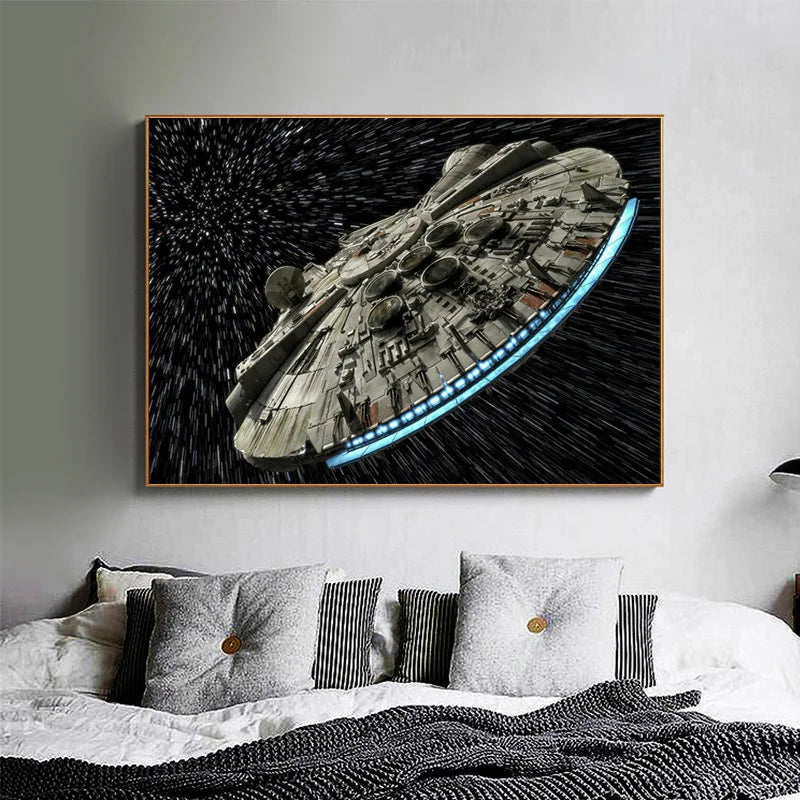 Classic Science Fiction Film Canvas Paintings Destroyer Falcon Spaceship Posters Print Wall Art