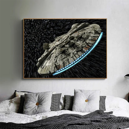 Classic Science Fiction Film Canvas Paintings Destroyer Falcon Spaceship Posters Print Wall Art