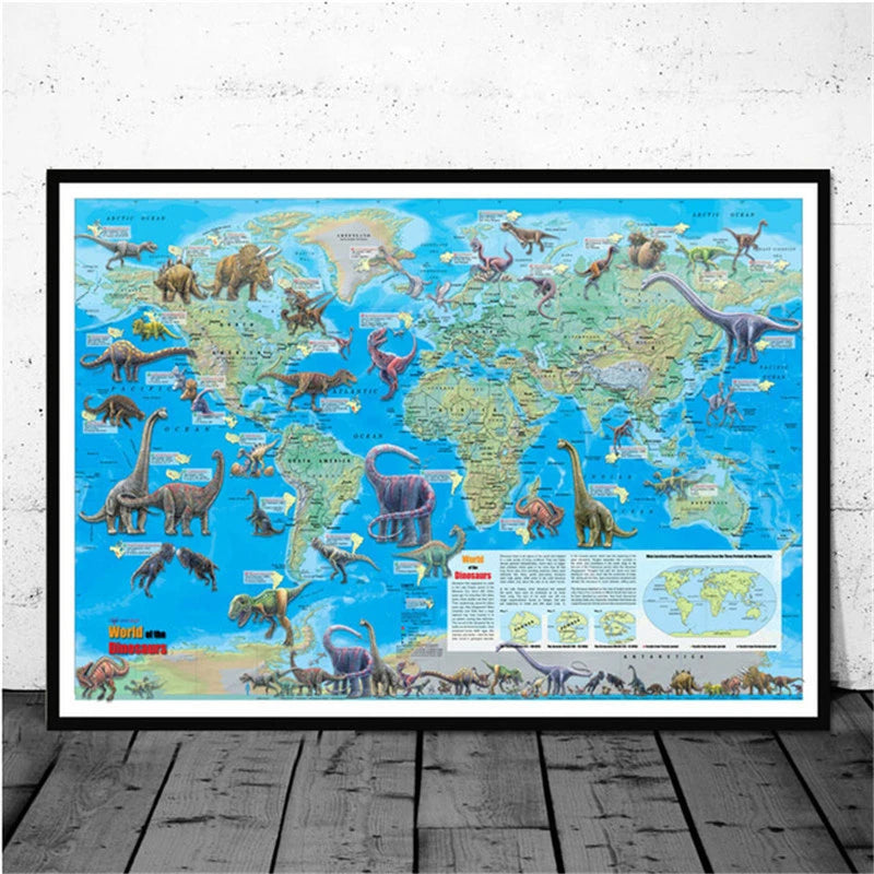 Dinosaurs of the Cretaceous Period Canvas Wall Art Poster