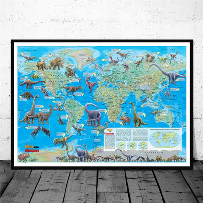 Dinosaurs of the Cretaceous Period Canvas Wall Art Poster