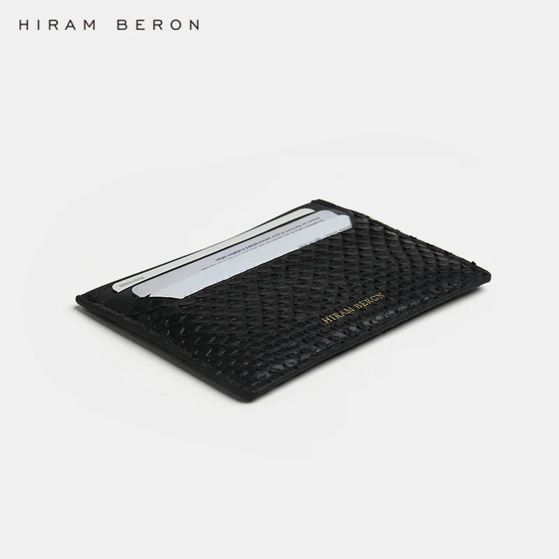 Python Skin Leather Card Holder – Hiram Beron Snake Wallet