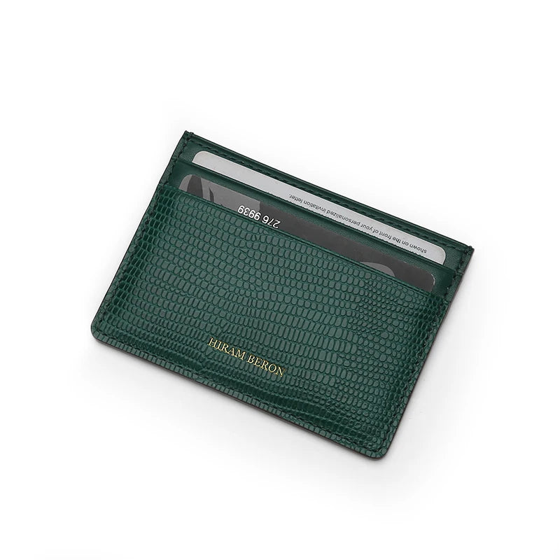 Free Monogram Premium Luxury Card Wallet Genuine Leather Case Holder Men Dropship