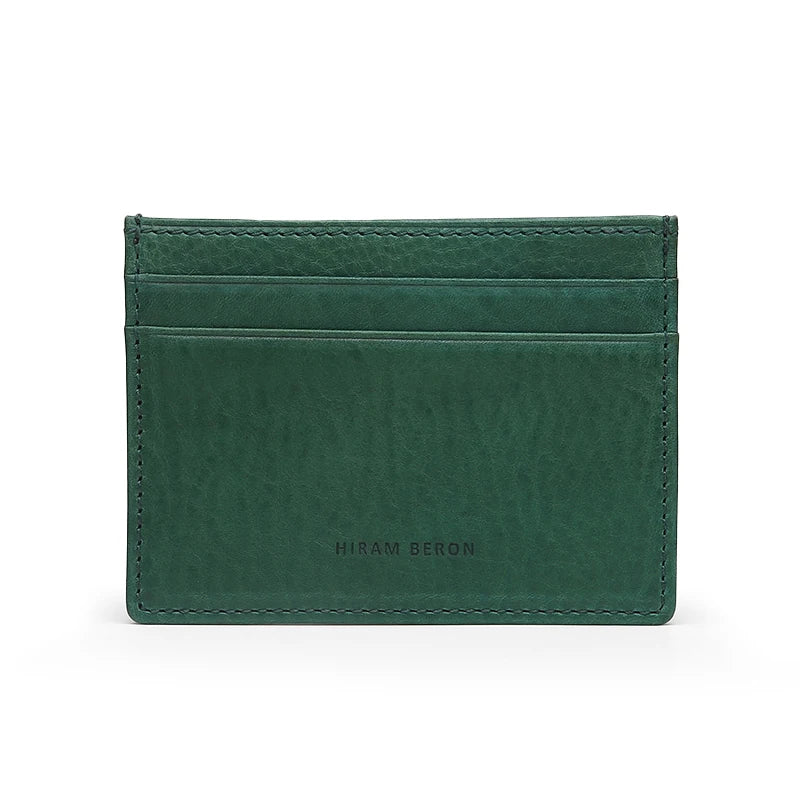 Italian Leather Card Holder – Hiram Beron Monogrammed Slim Wallet