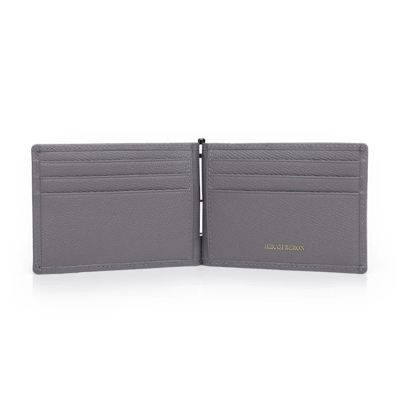 Genuine Leather Money Clip Wallet for Men