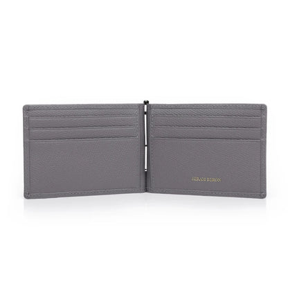 Genuine Leather Money Clip Wallet for Men