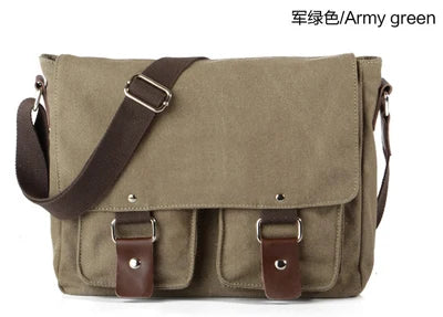 Vintage Canvas Messenger Bag – Unisex Crossbody Shoulder Bag