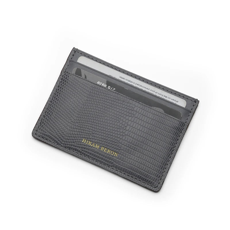 Free Monogram Premium Luxury Card Wallet Genuine Leather Case Holder Men Dropship