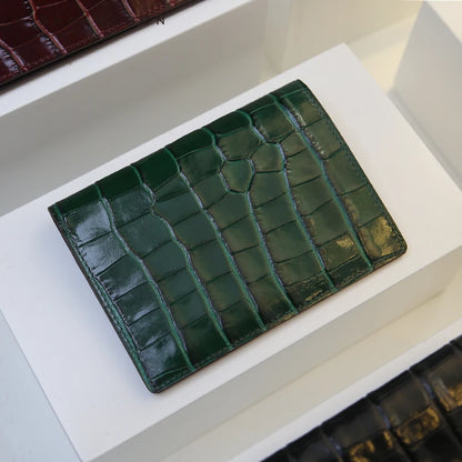 Hiram Beron Personalized Passport Cover Luxury Anti Rfid Leather Embossed Crocodile Pattern Wallet