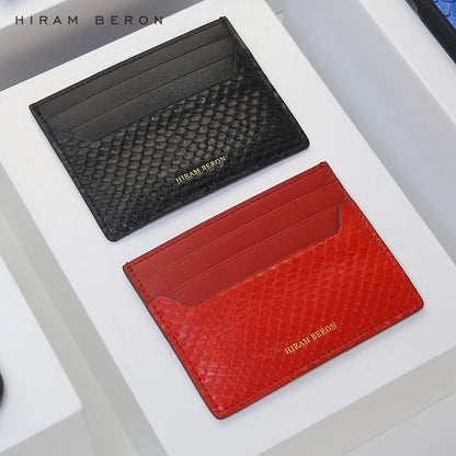 Python Skin Leather Card Holder – Hiram Beron Snake Wallet