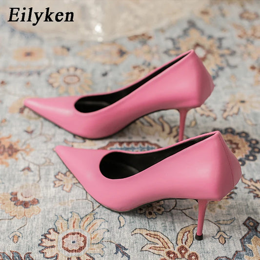 Women's Pointed Toe Stiletto Pumps – Elegant Thin Heel Slip-On Shoes