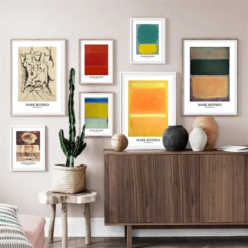 Mark Rothko Abstract Canvas Wall Art Poster – Nordic Color Block Print