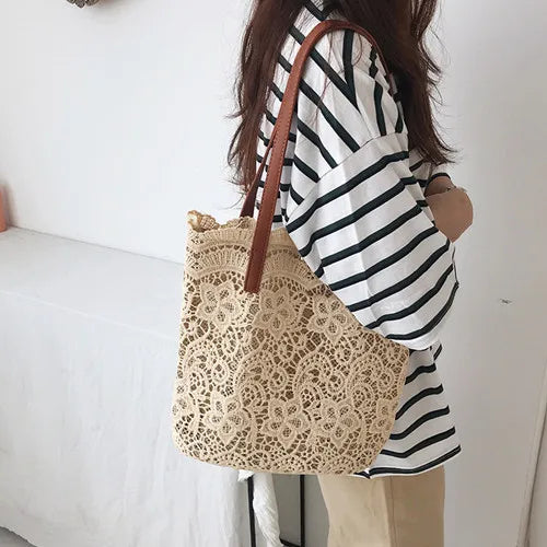 Lace Tote Bag – Elegant Korean-Style Shoulder Bag for Women