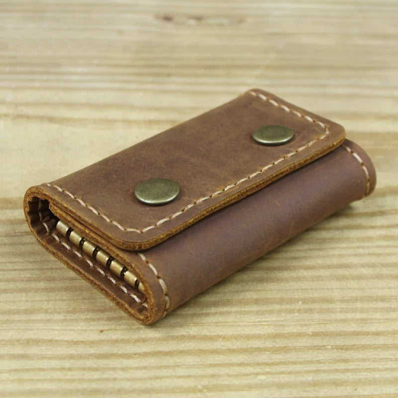 Handmade Leather Key Holder Wallet – Vintage Style