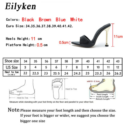 Eilyken Pointed Toe Mule Heels – Women's Thin Stiletto Slide Sandals