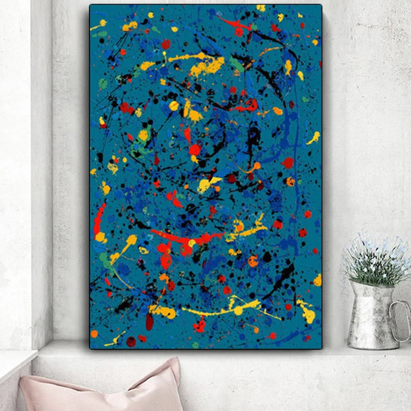 Jackson Pollock Abstract Canvas Wall Art Print – Drip Painting Poster
