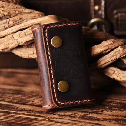 Handmade Leather Key Holder Wallet – Vintage Style