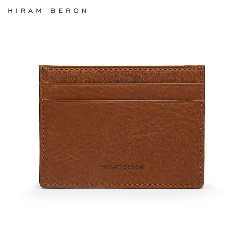 Italian Leather Card Holder – Hiram Beron Monogrammed Slim Wallet