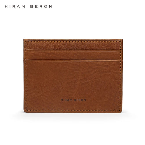 Italian Leather Card Holder – Hiram Beron Monogrammed Slim Wallet