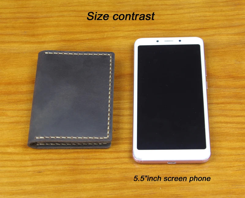 Handmade Crazy Horse Leather Driving License & Card Holder Wallet