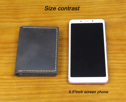 Handmade Crazy Horse Leather Driving License & Card Holder Wallet