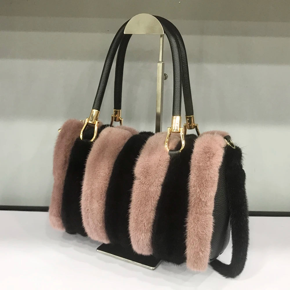 Mink Fur Handbag – Women's Luxury Winter Shoulder Bag