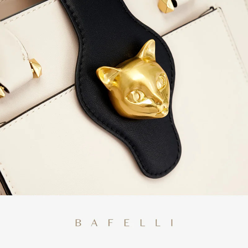Leather Crossbody Shoulder Bag – Cat Gold Hardware Tote