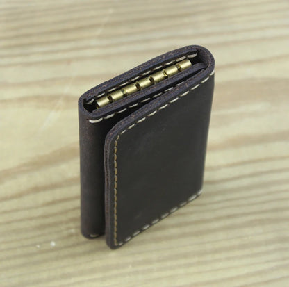 Genuine Leather Key Holder Wallet – Handmade Vintage Organizer