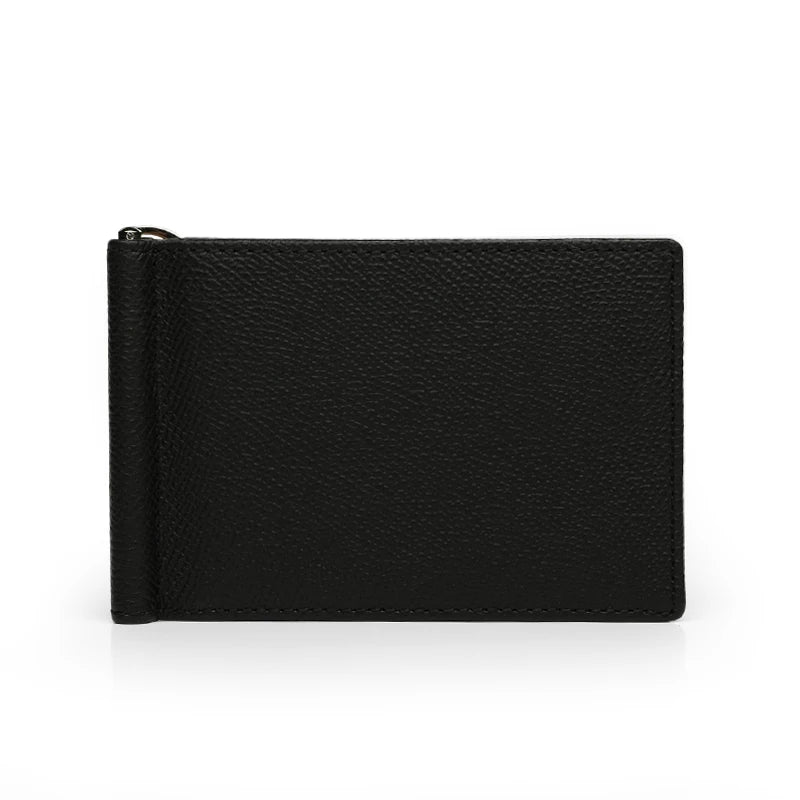 Genuine Leather Money Clip Wallet for Men