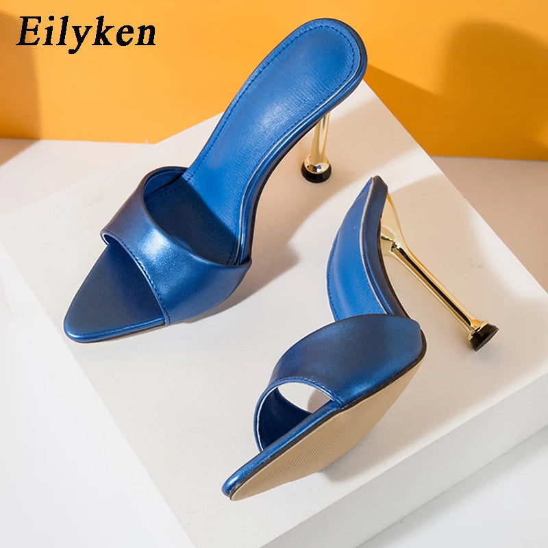 Eilyken Pointed Toe Mule Heels – Women's Thin Stiletto Slide Sandals