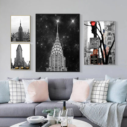 New York City Canvas Wall Art – Black & White NYC Poster Prints