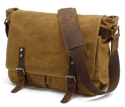 Wax Canvas Men's Messenger Bag – Vintage Crossbody Sling