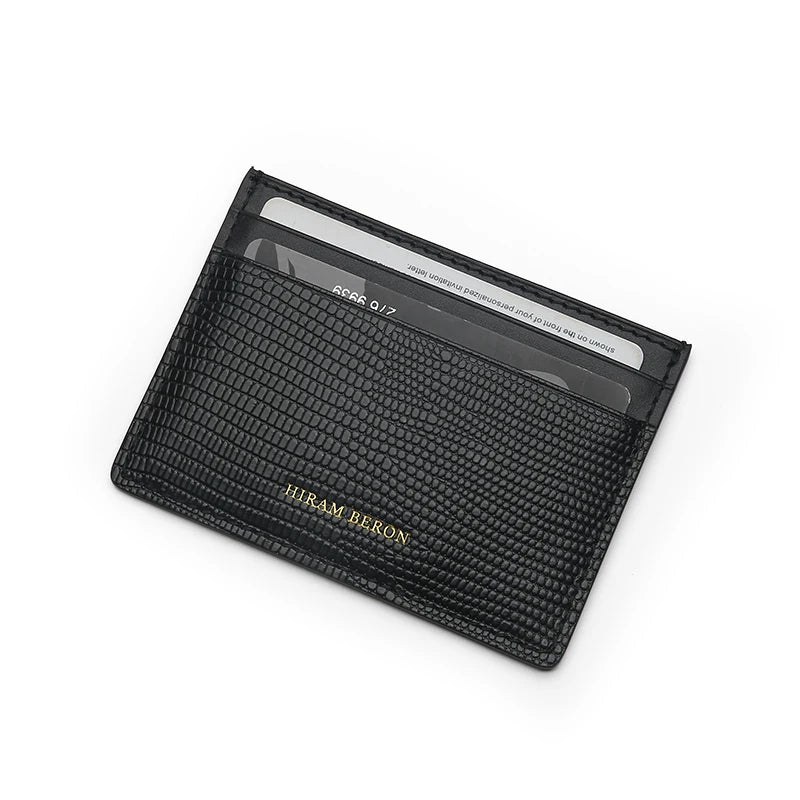 Free Monogram Premium Luxury Card Wallet Genuine Leather Case Holder Men Dropship