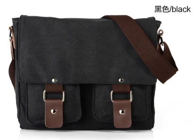 Vintage Canvas Messenger Bag – Unisex Crossbody Shoulder Bag